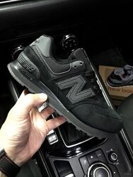 Жіночі замшеві кросівки New Balance 574 чорні