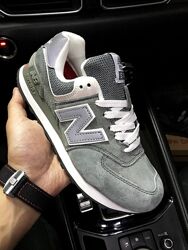 Жіночі замшеві кросівки New Balance 574 сірі