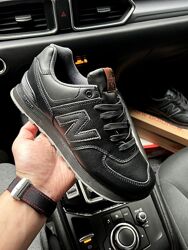 Чоловічі шкіряні кросівки New Balance 574 чорні