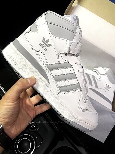Чоловічі шкіряні високі кросівки  Adidas Originals Forum 84 mid 