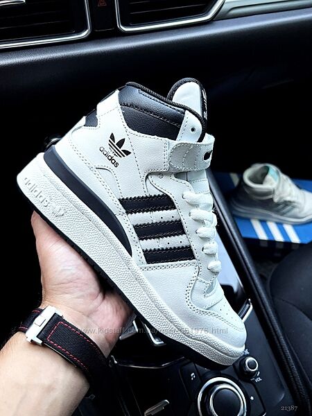 Чоловічі шкіряні високі кросівки  Adidas Originals Forum 84 mid 