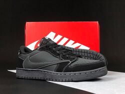 Чоловічі кросівки Nike Air Jordan 1 Retro Low OG р.44 SP Travis Scott чорні
