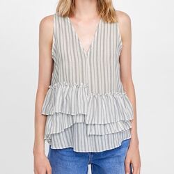 Легка блуза топ з воланами Zara p. L