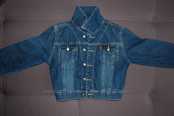 джинсовая куртка, синяя, рост 122