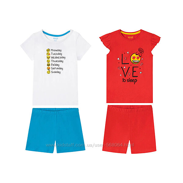  Пижама для девочки Lupilu, комплект футболка шорты 