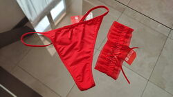 Красные трусики и подвязка на ногу Valentines Day - COTONELLA Италия m-l