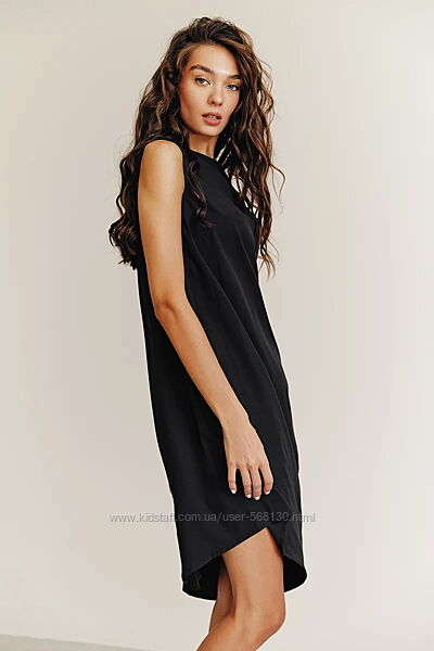Черное двухслойное платье с шифоновой вуалью бренд - H&M Оригинал s-xs
