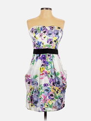 H&M - цветочное платье без бретелек оригинал s-m-l