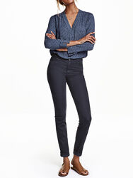 Брендовые джинсы H&M Оригинал - темно-синие скинни супер стрейч - xs-xxs