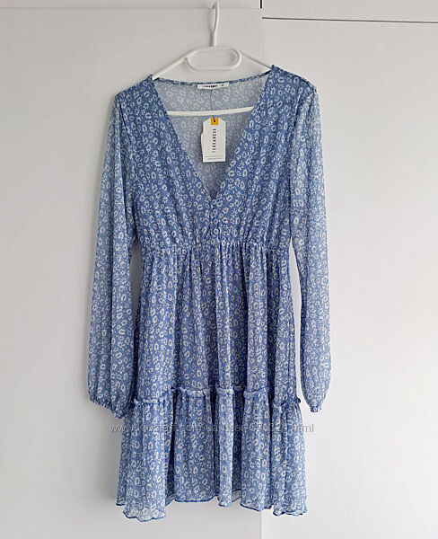 Голубое платье Terranova размер XS, весеннее платье, летнее платье