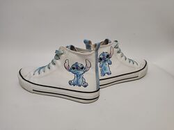 Stitch белые высокие кеды 