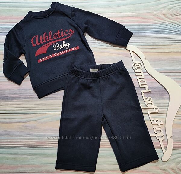 Спортивний синій теплий костюм Basics р. 6-9 міс