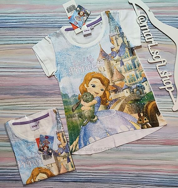 Біла футболка з Софією Прекрасною Disney р. 5 років