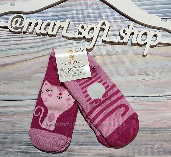 Рожеві махрові шкарпетки з котиками Fagottino р. 12-18 міс