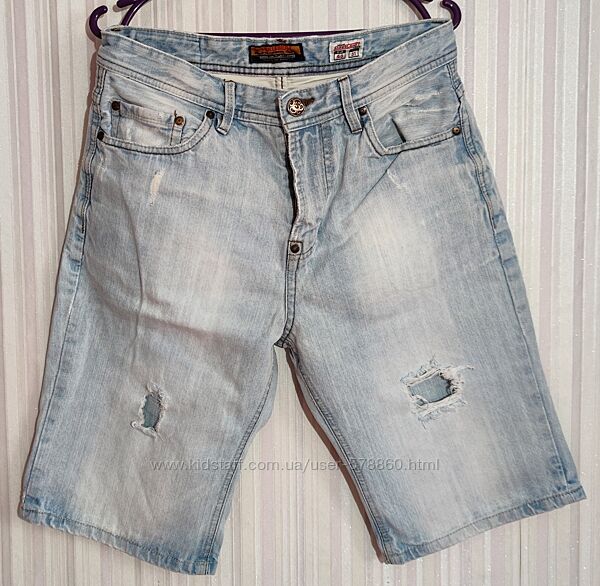 Світло-блакитні джинсові шорти Pull and Bear р. 40