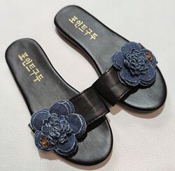 Чорні стильні шльопанці р. 30