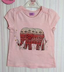Світло-рожева футболка зі слоном F&F р. 18-24 міс
