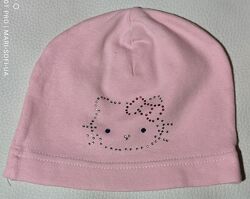 Рожева шапка з котиком зі страз р. 6-9 міс