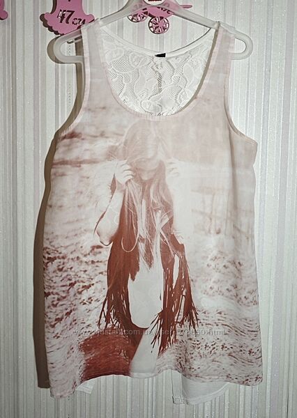 Стильна майка з мереживом Pimkie р. S