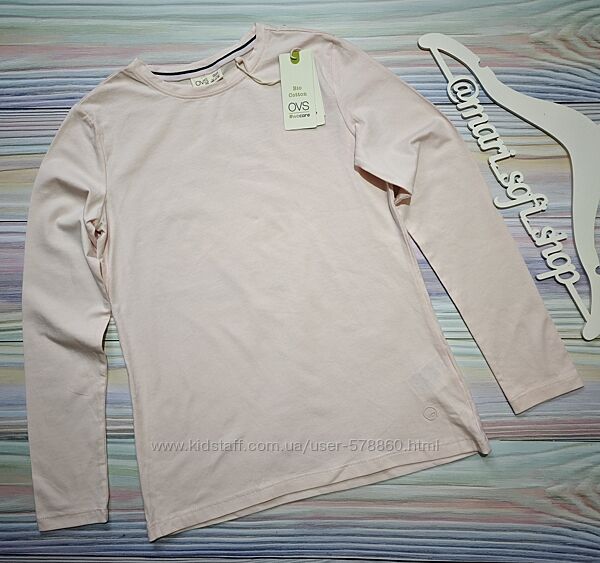 Ніжно-рожевий однотонний реглан OVS р. 11-12 років