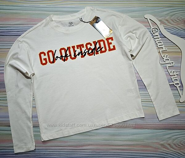 Молочний реглан з написом OVS р. 13-14 років