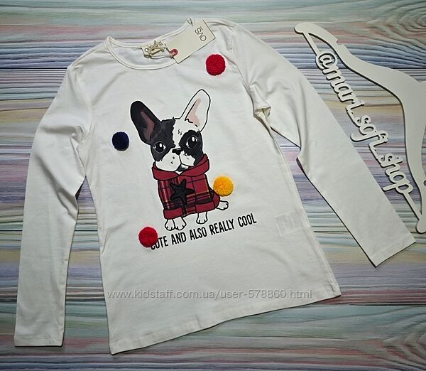 Молочний реглан з песиком OVS р. 9-10 років