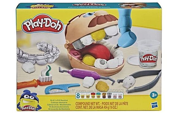 Набор пластилина Play-Doh Doctor Drill N Fill Мистер зубастик оригинал