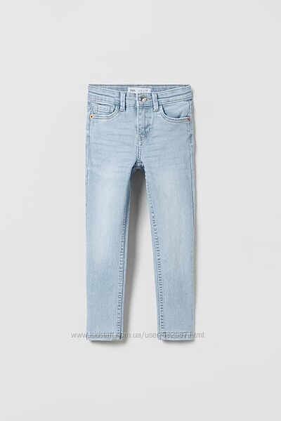 ZARA голубые скинни джинсы на девочку, размер 10лет 140см