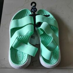 Босоніжки сандалі crocs women&acutes literide stretch sandals, сірі і менто