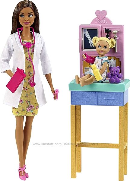 Кукла Барби Педиатр врач детский брюнетка Barbie Pediatrician