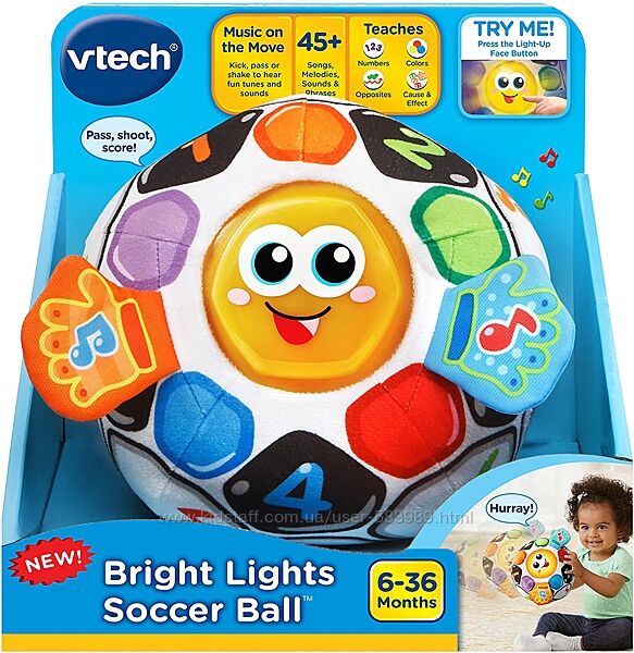 Интерактивный мягкий мячик мяч Втеч Витеч VTech Bright Lights Soccer Ball