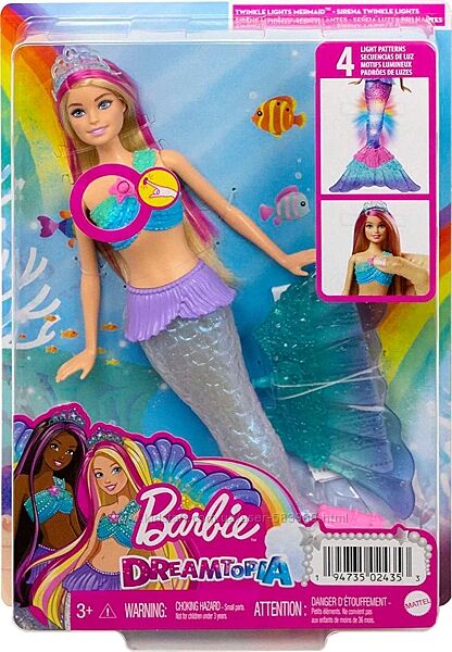 Барби барбі Сверкающая русалочка Barbie Mermaid Twinkle Light-Up Tail