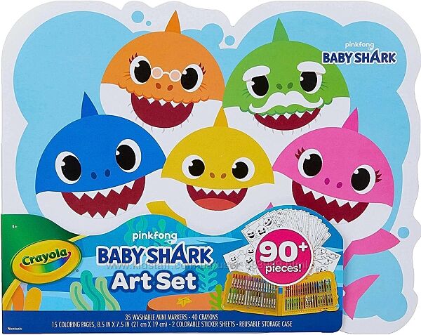 Крайола беби Шарк акульонок набор для рисования Crayola Baby Shark Art