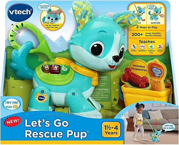 Интерактивная музыкальная собачка на поводке Втеч VTech Lets Go Rescue Pup