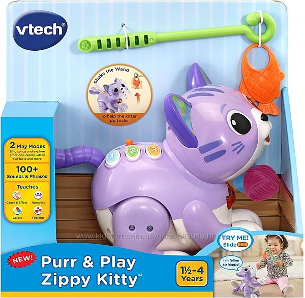 Интерактивный робот котик с рыбкой Втеч VTech Purr and Play Zippy Kitty