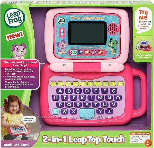 Рожевий ноутбук планшет LeapFrog 2-in-1 LeapTop Touch