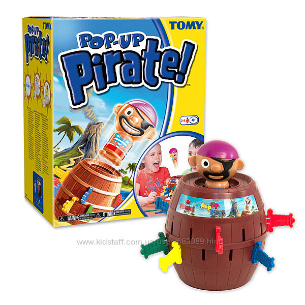 Настільна гра пірат в бочці пират в бочке TOMY Pop Up Pirate Board Game
