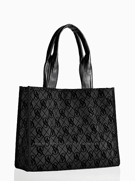 Сумка чорная Виктория Сикрет Victorias Secret Logo Mesh Tote Bag