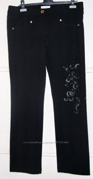  Новые чёрные нарядные брюки-джинсы Lasagrada
