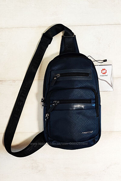 Рюкзак через плече сумка крос-боді TIGERNU T-S8173 темно-синій