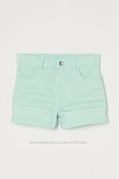 Шорти Cotton twill shorts H&M дівчинці 9-10, 10-11 років