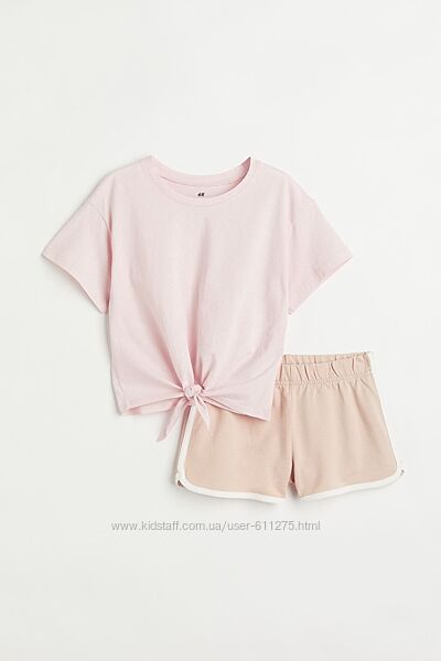 Комплект шорти і футболка 2-piece cotton set H&M бавовна дівчинці 11-12 рок