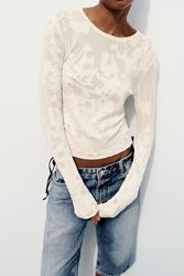 Zara трикотажний жакардовий топ