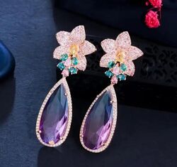 Серьги с цирконами