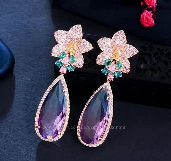 Серьги с цирконами