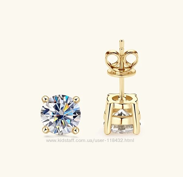 Серебряные серьги с муассанитом сертификат