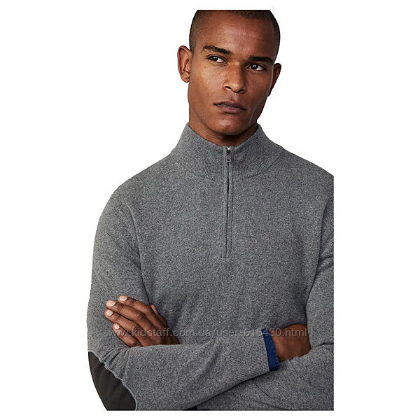 Светр hackett merino silk на півзастібці zip