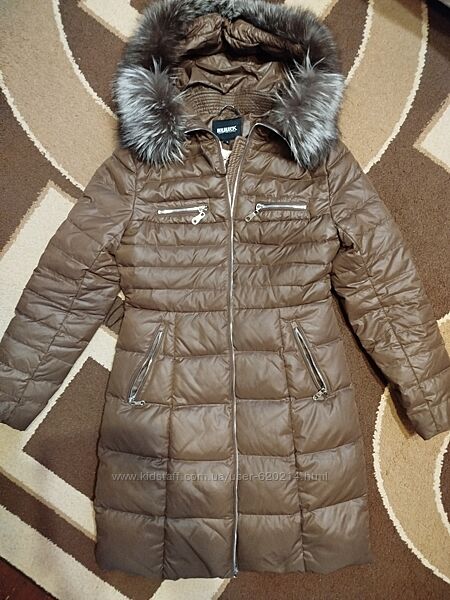 Пуховик пальто зимова куртка Натуральний пух Натуральне хутро чорнобурки