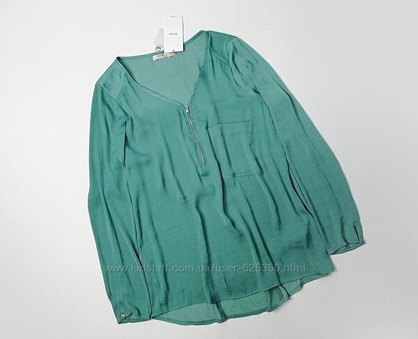 Новая мятно-зеленая блуза с длинным рукавом