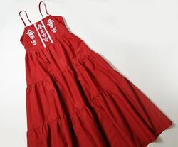 Длинное хлопковое платье с вышивкой m&s